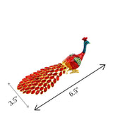 decorative metal peacock red china "3.5x6.5"