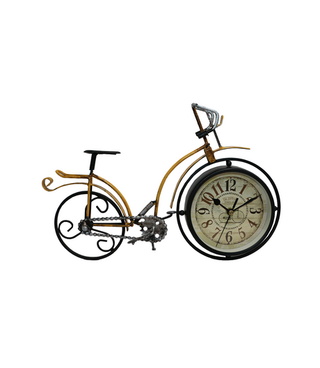 fancy table clock & cycle golden t-1214