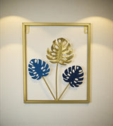metal wall hanging small 3 leaf china 11.6x9.6