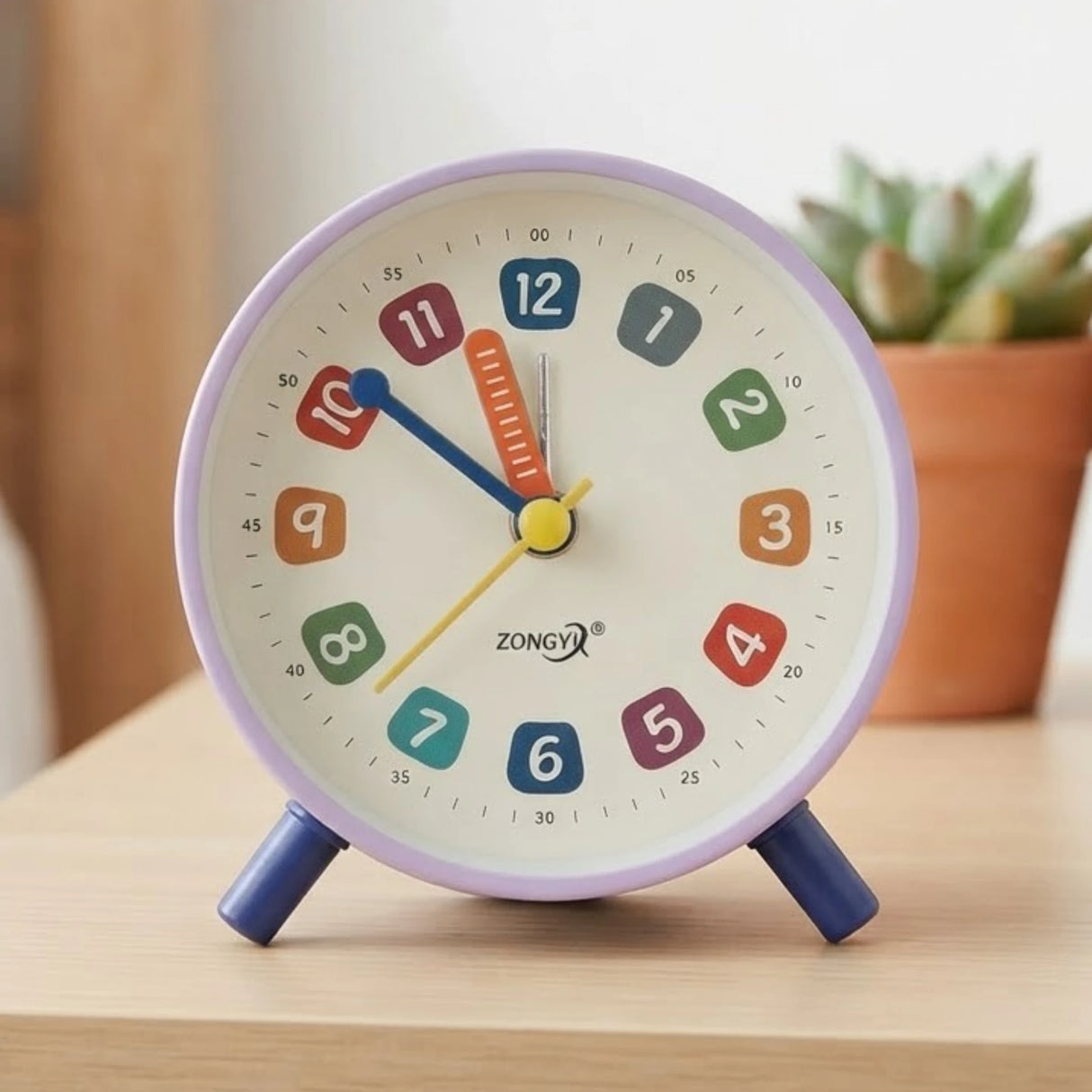 alarm clock round purple 4''x4'' china