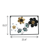 metal wall hanging rectangle flower china 23.4x15.5