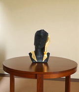 statue face black with golden hand china (7"x5")