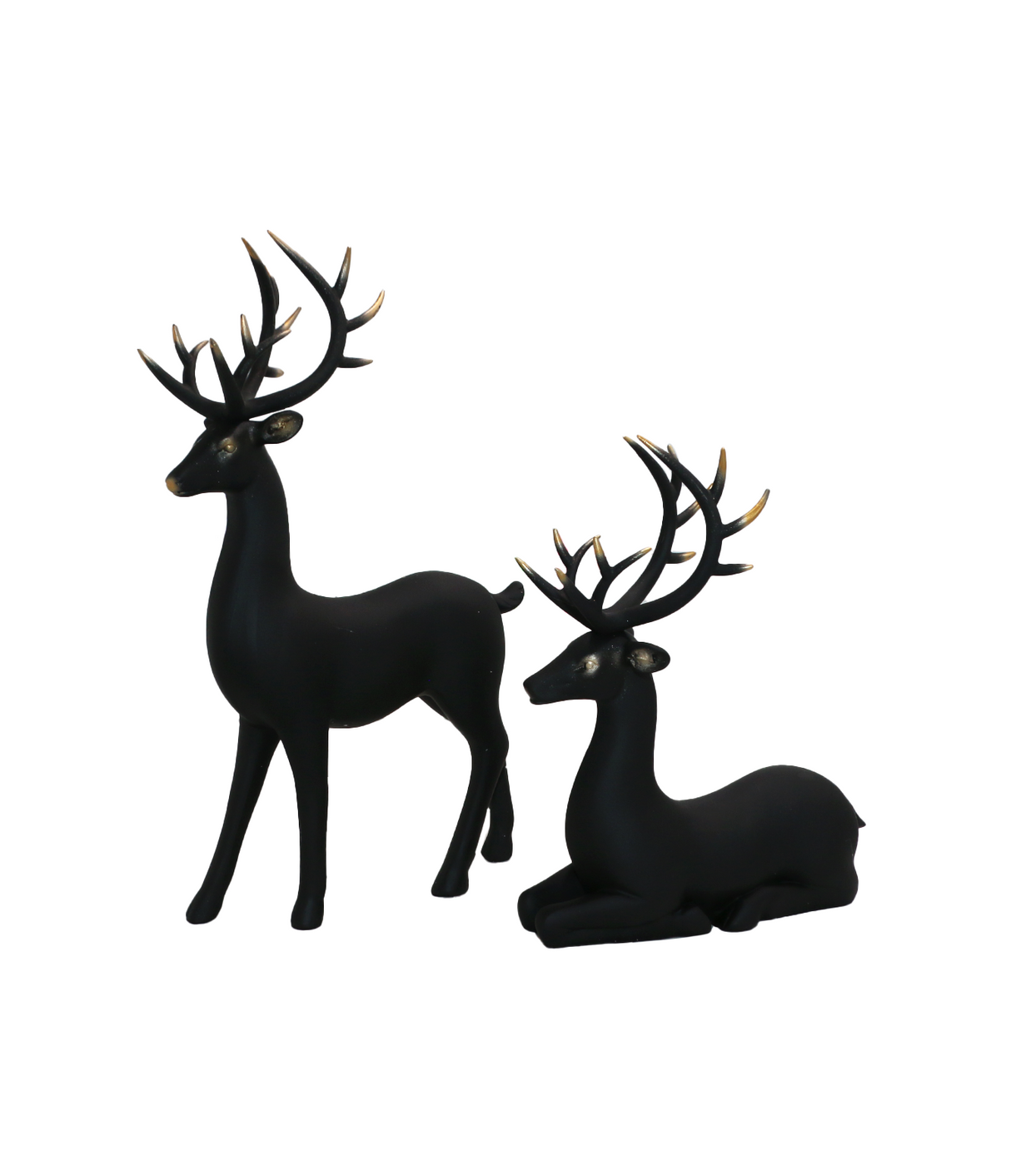 statue deer black 2pc china 12x7=8x6