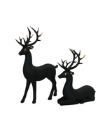 statue deer black 2pc china 12x7=8x6