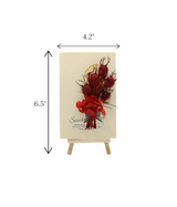 wish card with dry red flower china (6.5"x4.2")