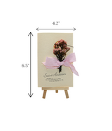 wish card with dry pink flower china (6.5"x4.2")