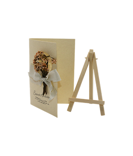 wish card with dry peach flower china (6.5"x4.2")