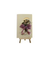 wish card with dry white flower china (6.5"x4.2")