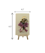 wish card with dry white flower china (6.5"x4.2")