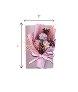 wish card with dry purple flower bouquet china (7"x5")