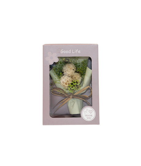 wish card with dry green flower bouquet china (7"x5")