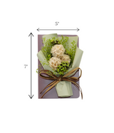wish card with dry green flower bouquet china (7"x5")