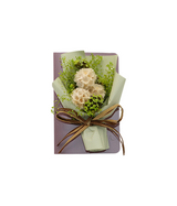 wish card with dry green flower bouquet china (7"x5")