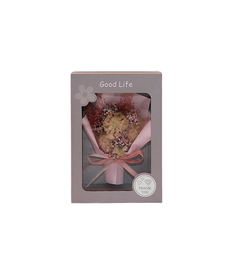 wish card with dry pink flower bouquet china (7"x5")