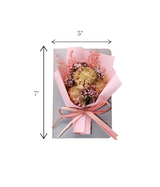 wish card with dry pink flower bouquet china (7"x5")