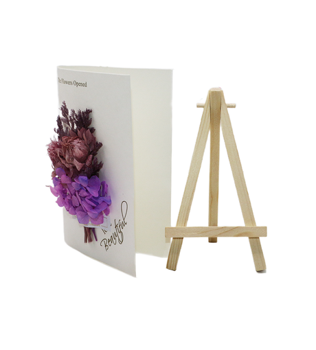 wish card with purple flower china (6.5"x4.2")
