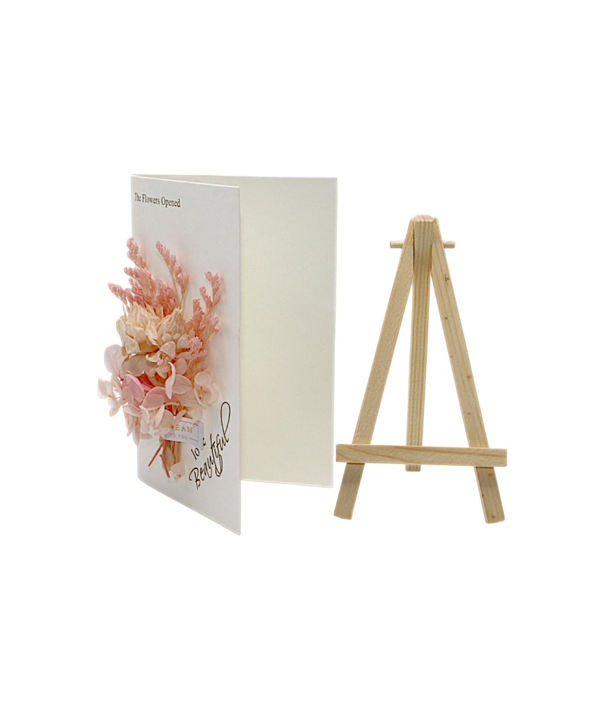 wish card with pink flower china (6.5"x4.2")