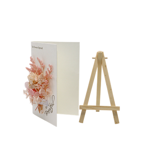 wish card with pink flower china (6.5"x4.2")