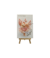 wish card with pink flower china (6.5"x4.2")