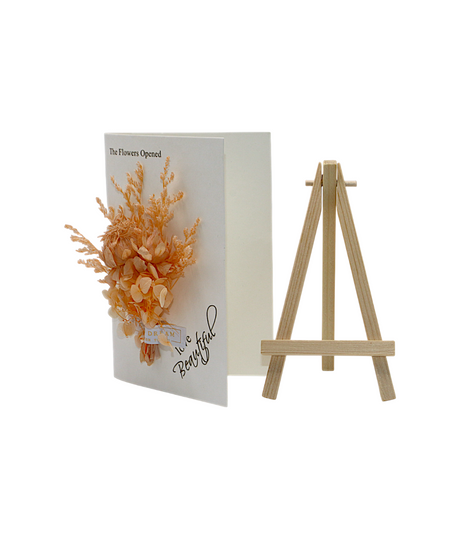 wish card with peach flower china (6.5"x4.2")