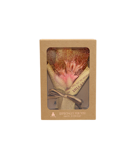 wish card with pink flower bouquet china (7.5"x5")