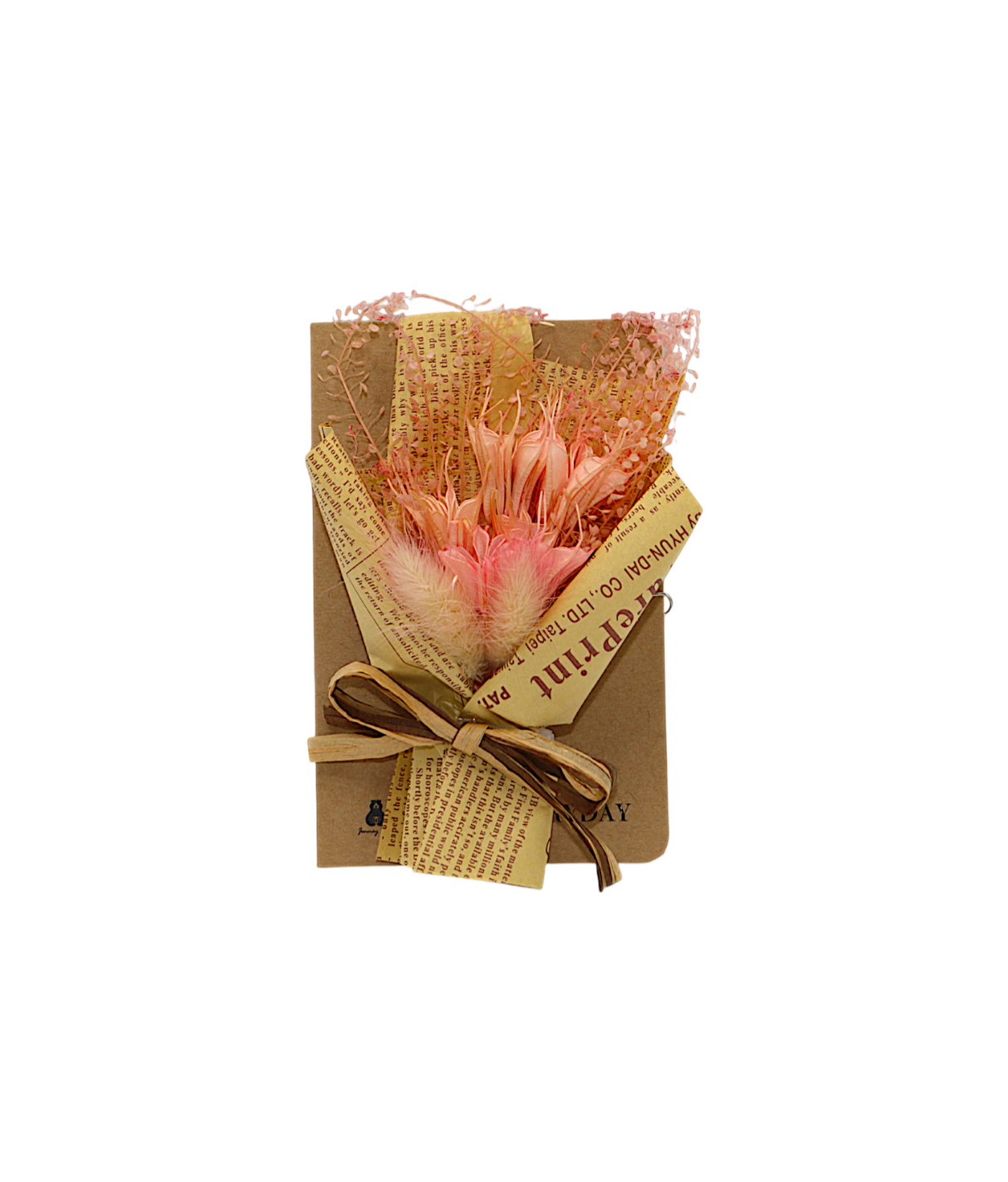 wish card with pink flower bouquet china (7.5"x5")