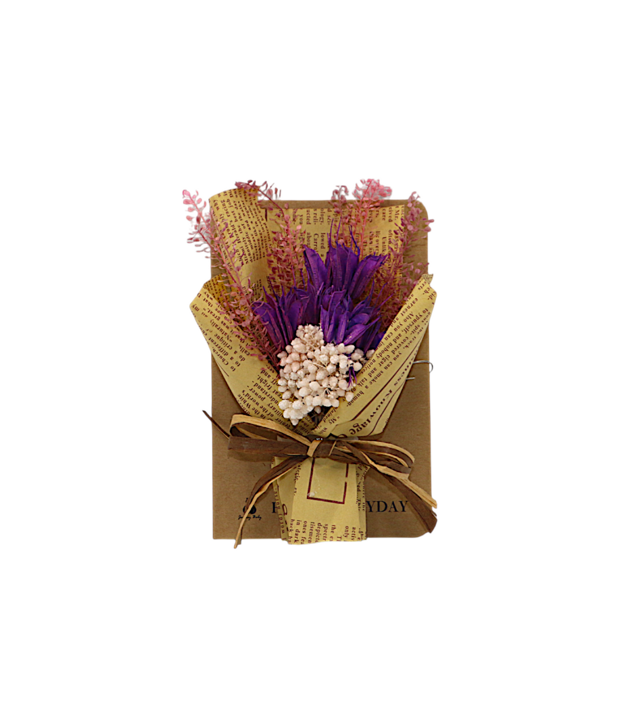 wish card with purple flower bouquet china (7.5"x5")