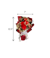 gift box with maroon flower bouquet china (12.5"x7")