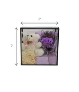 gift box teddy with purple flower bouquet china (7"x7")