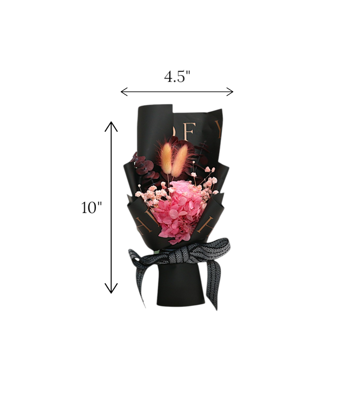 gift box with pink flower bouquet china (10"x4.5")