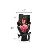 gift box with pink flower bouquet china (10"x4.5")