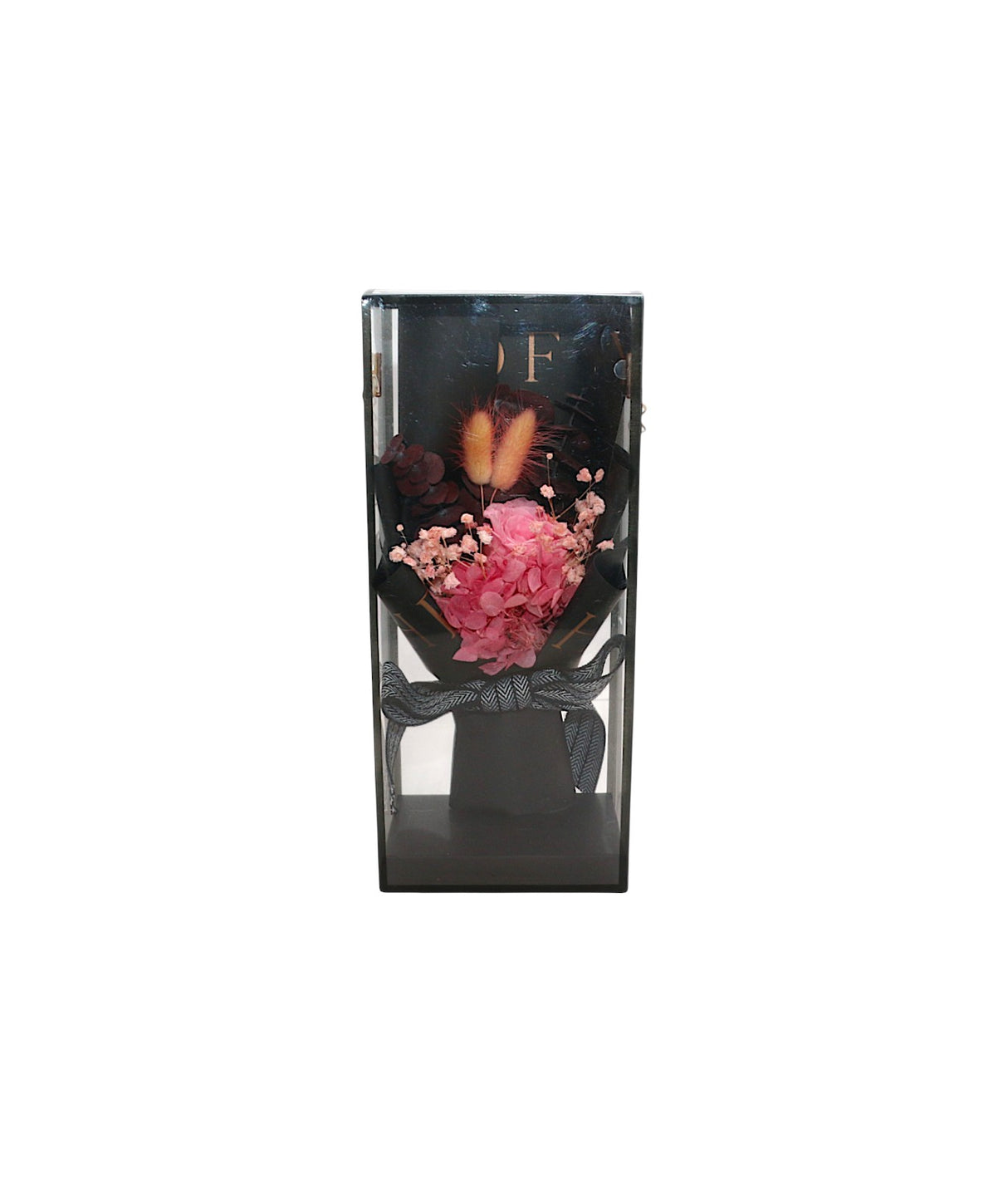 gift box with pink flower bouquet china (10"x4.5")
