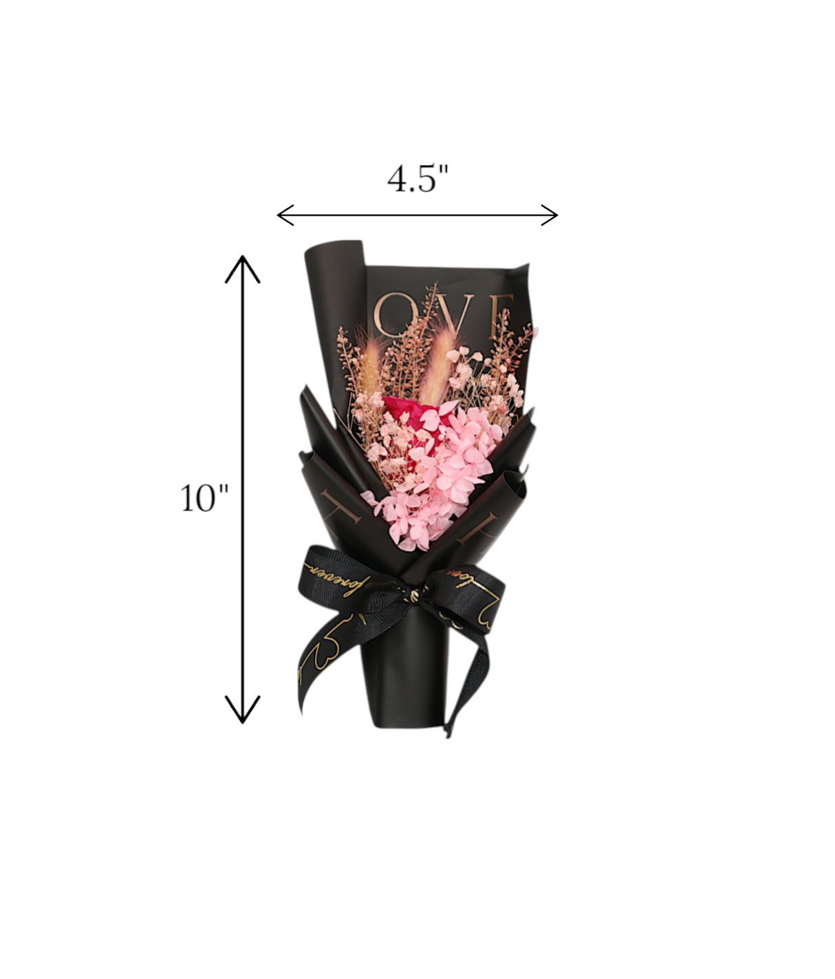 gift box with dark pink flower bouquet china (10"x4.5")