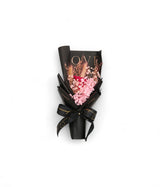 gift box with dark pink flower bouquet china (10"x4.5")