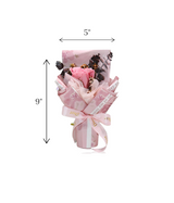 gift box with pink flower bouquet china (9"x5")
