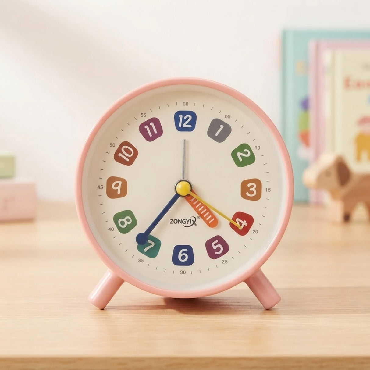 alarm clock round pink 4''x4'' china