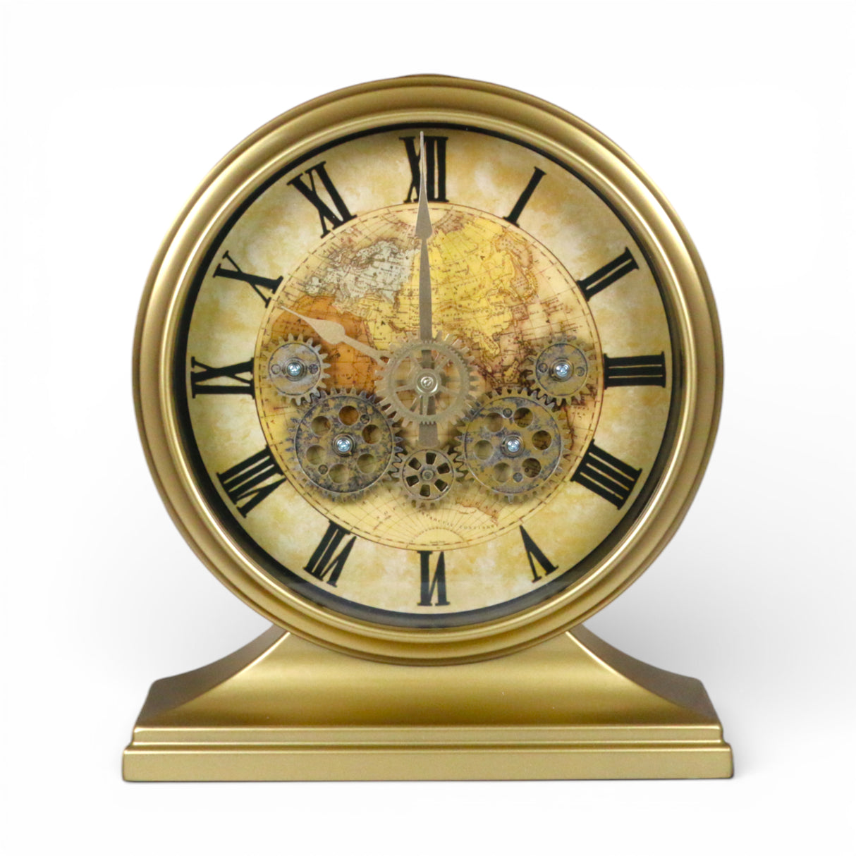 table clock golden moving gear china 11"x13"