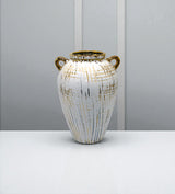ceramic vase white with golden lines large china