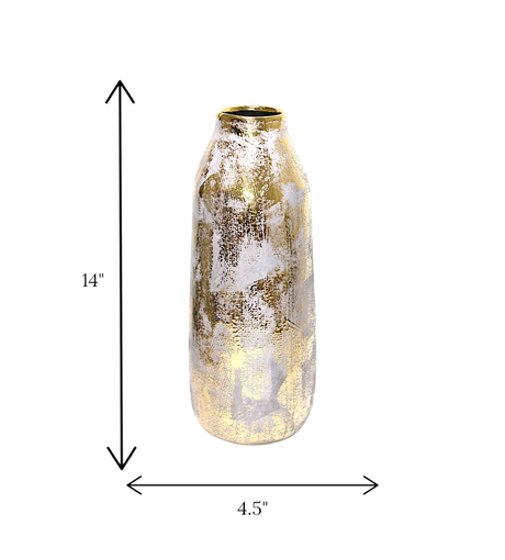 ceramic vase golden & gray large china