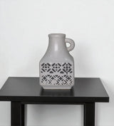 ceramic white & gray floral vase small china