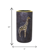 ceramic vase gray & golden giraffe china