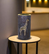 ceramic vase gray & golden giraffe china