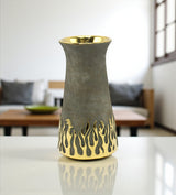 ceramic vase gray & golden small china