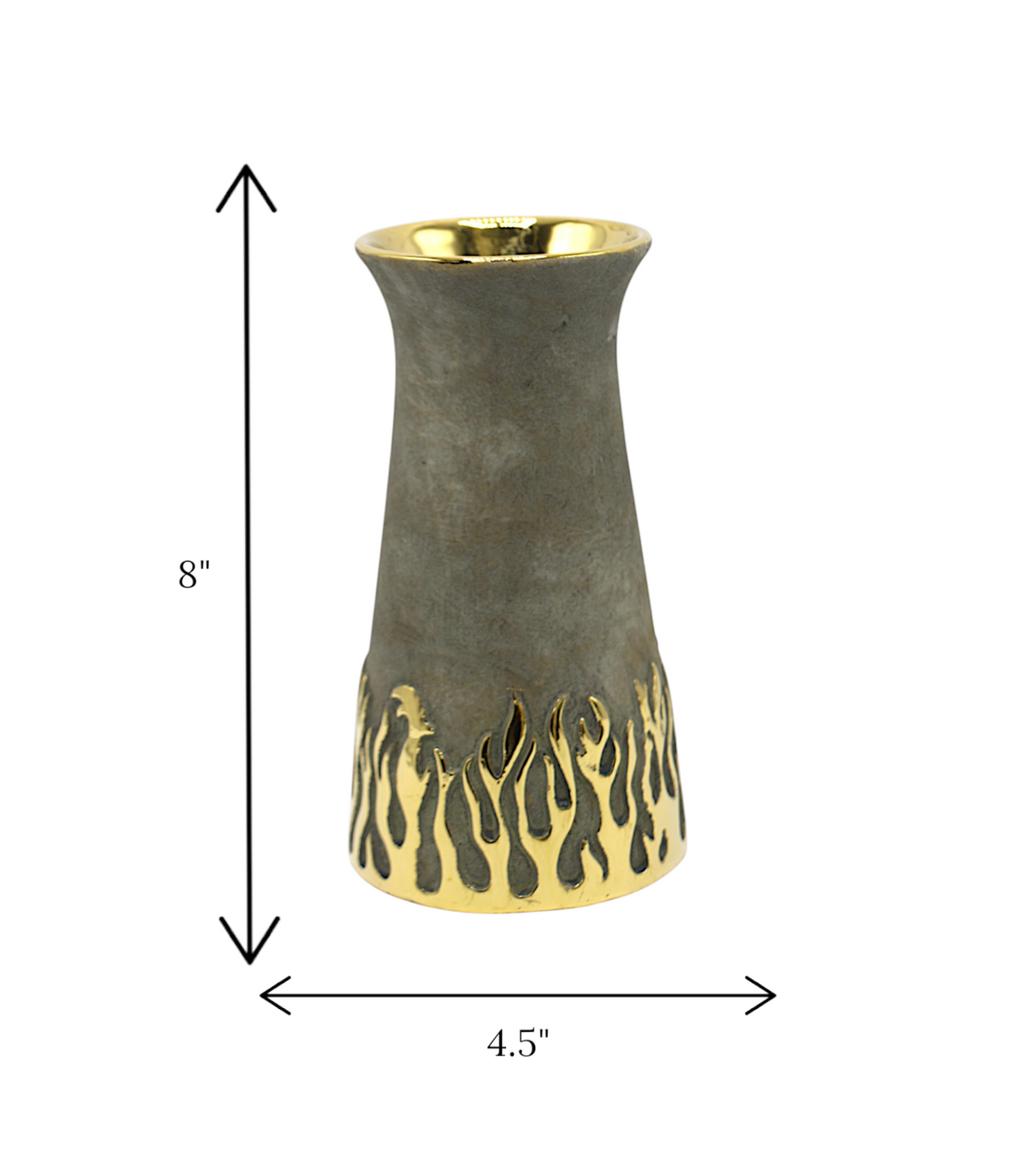 ceramic vase gray & golden small china
