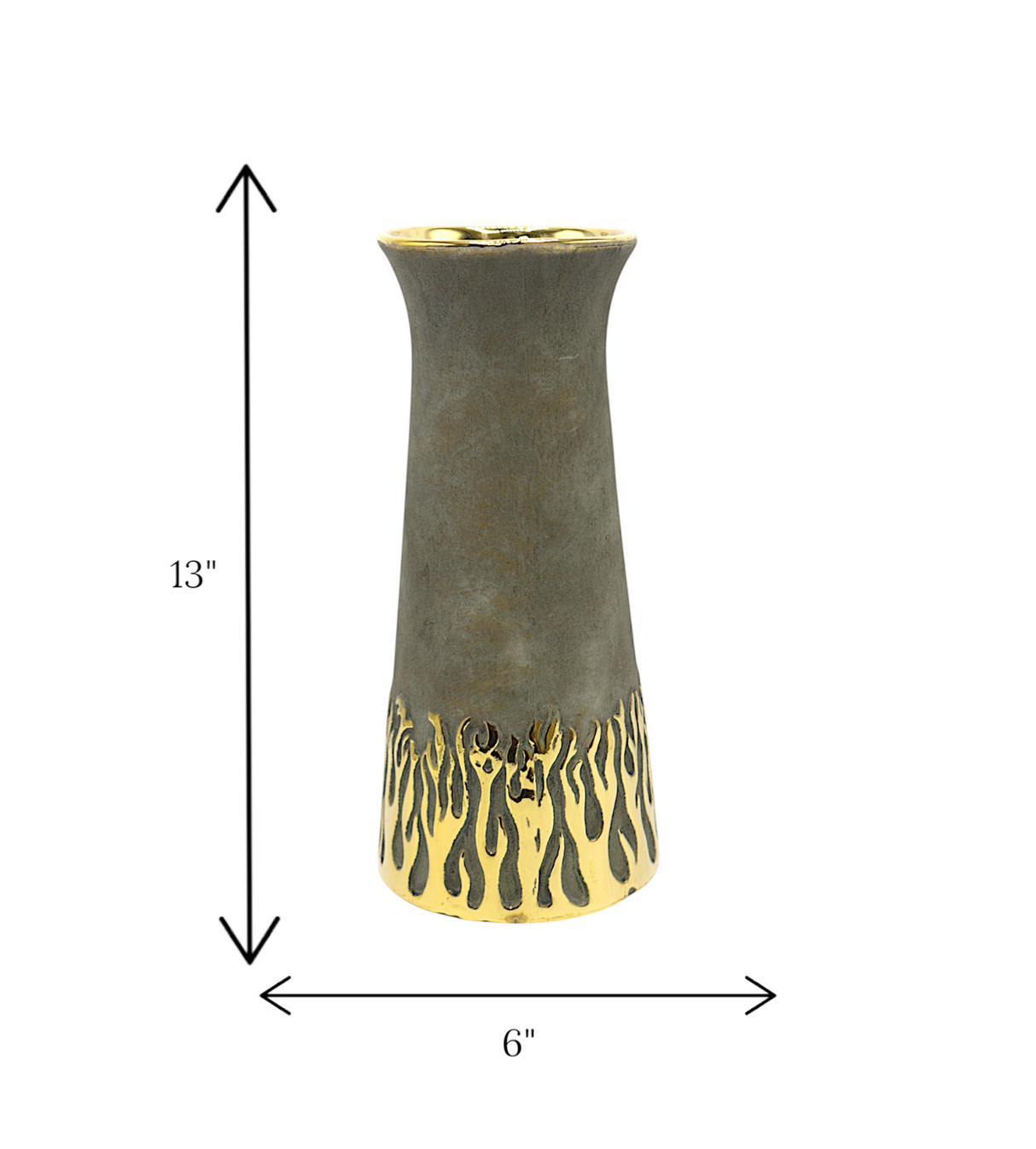ceramic vase gray & golden large china