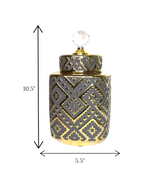 ceramic candy jar black & gloden medium china