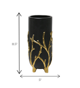 ceramic vase black & golden small china
