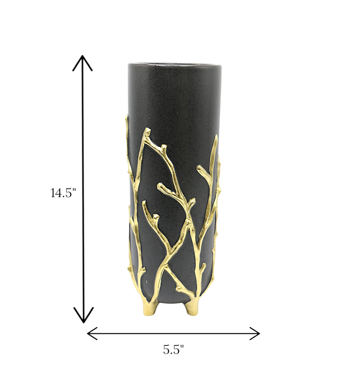 ceramic vase black & golden large china