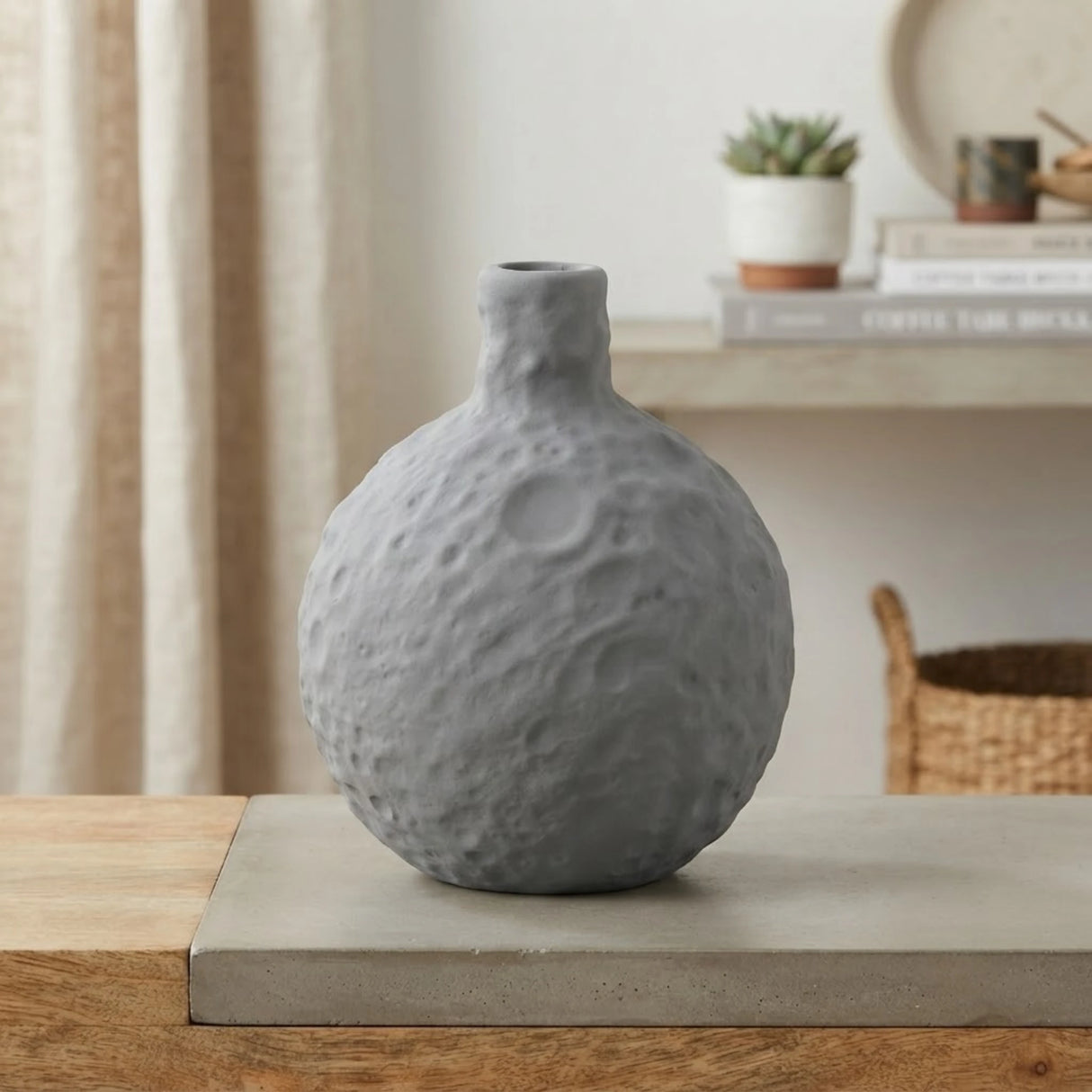 ceramic vase textured grey small china