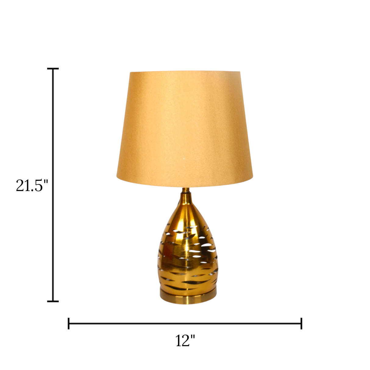table lamp metal golden led cnc a9 21.5"x12"